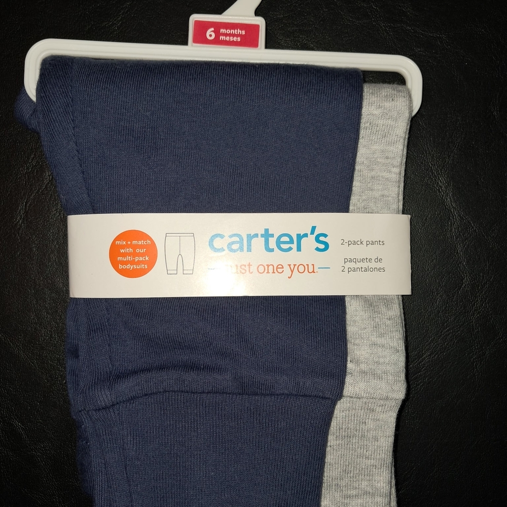 Carter's BABY 6M Navy and Light Gray 2-Pack
